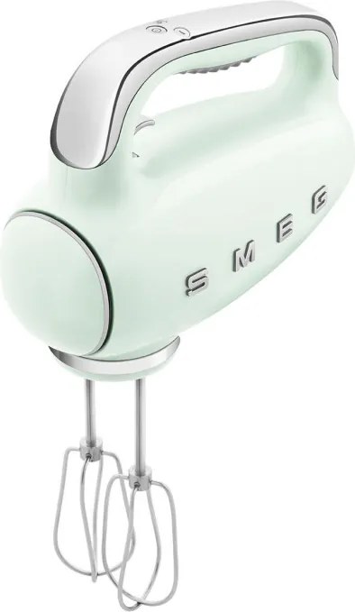 Mixer manual SMEG 50's Style HMF01PGEU, 250 W, 9 viteze, Functie Turbo, Afisaj LED, Timer, Accesorii, Verde