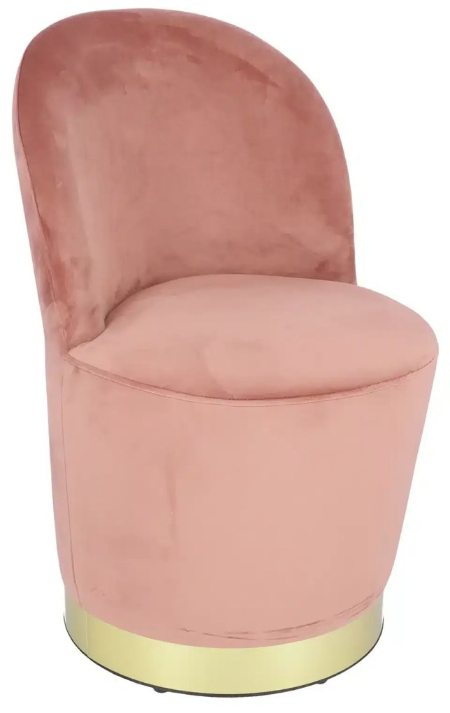 Fotoliu Glamour din catifea cu baza aurie, design elegant - ROZ FUCSIA
