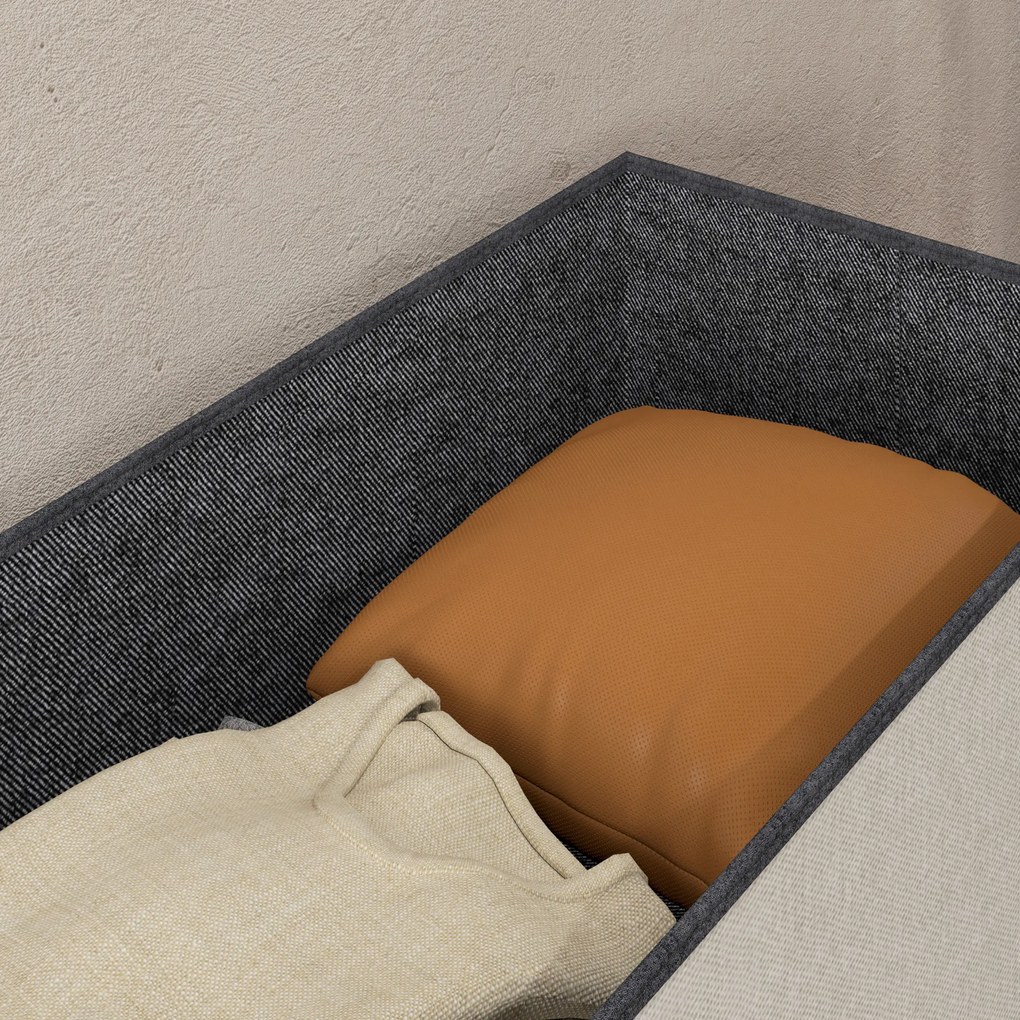 HOMCOM Banc de depozitare pouf de depozitare pliabil bout de lit repose-pieds cu capac capitonat 76L x 38l x 38H cm crem | Aosom Romania