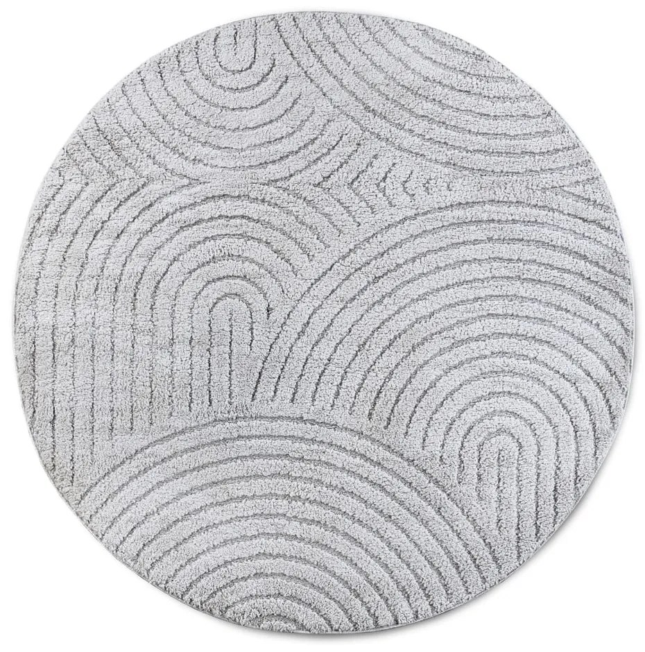 Covor gri deschis rotund ø 200 cm Panglao New York Light Grey – Elle Decoration