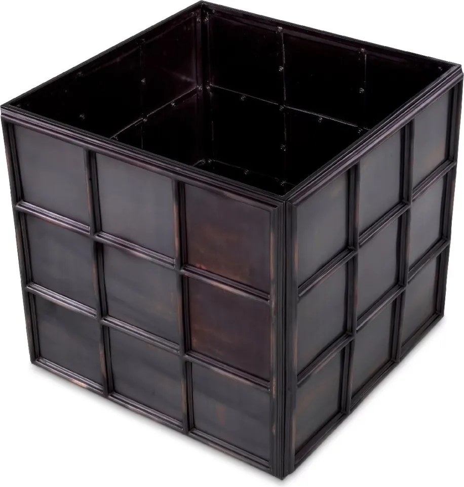 Ghiveci, Vas decorativ din otel inoxidabil Grid L bronz vintage