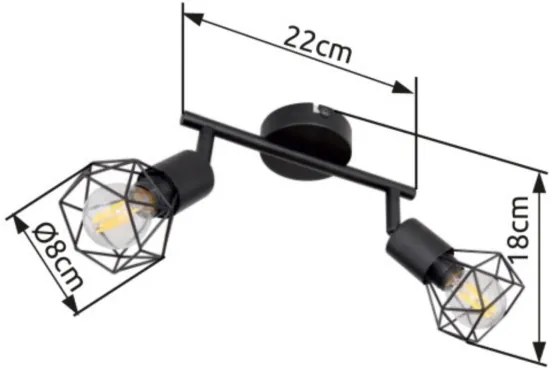 Brilagi - Spot CAGE 2x E14, 40W, 230V