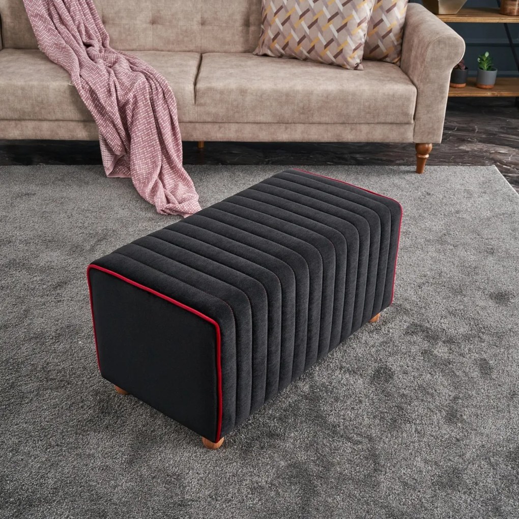 Taburet Mabel Pouf negru
