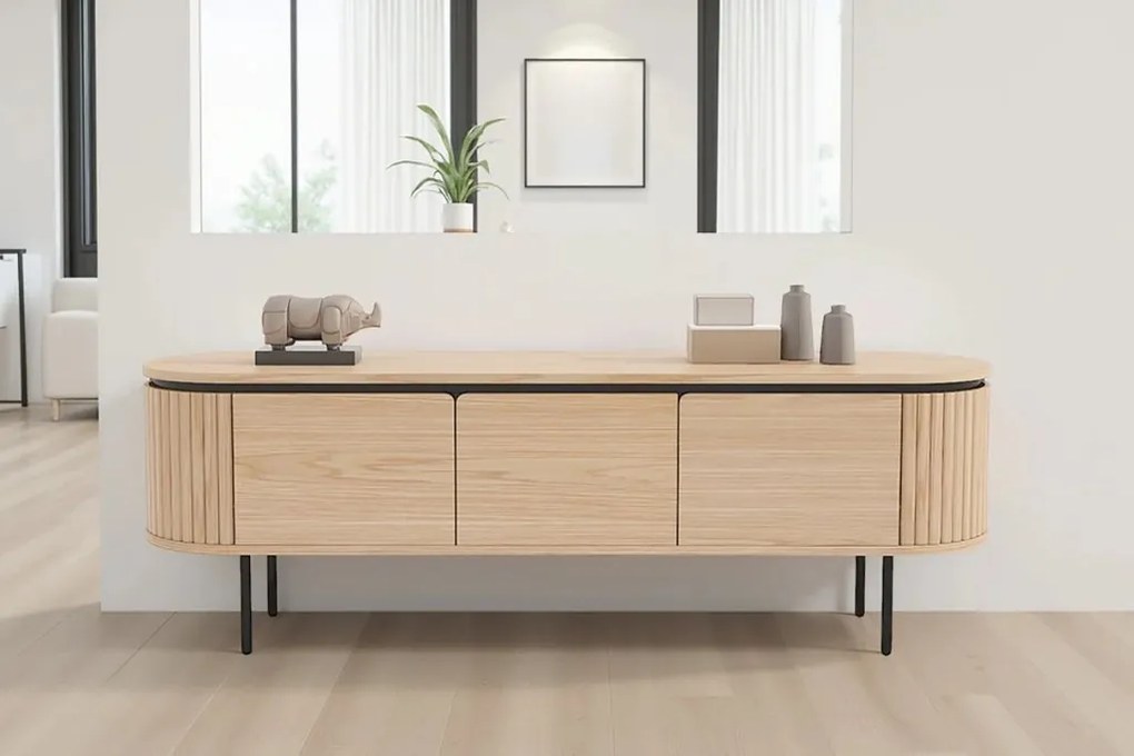 Comoda TV cu furnir de stejar ATELIER 160cm