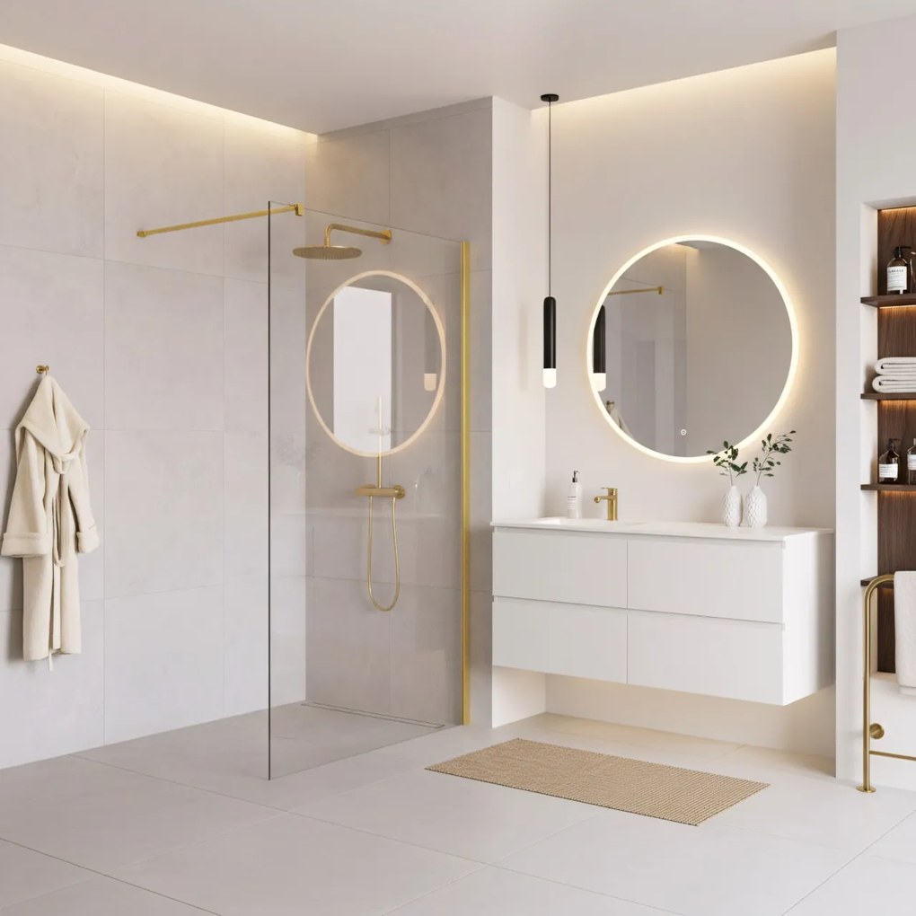 Paravan de dus Rea Flexi Transparent / Gold 110
