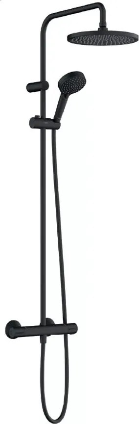 Coloana de dus cu baterie termostatata negru mat Hansgrohe Vernis Blend 240 S cu 2 functii