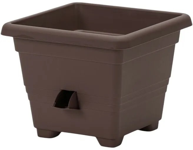 Ghiveci cu autoirigare Plastia Bergamot 25 x 25 cm maro, 25 x 25 cm