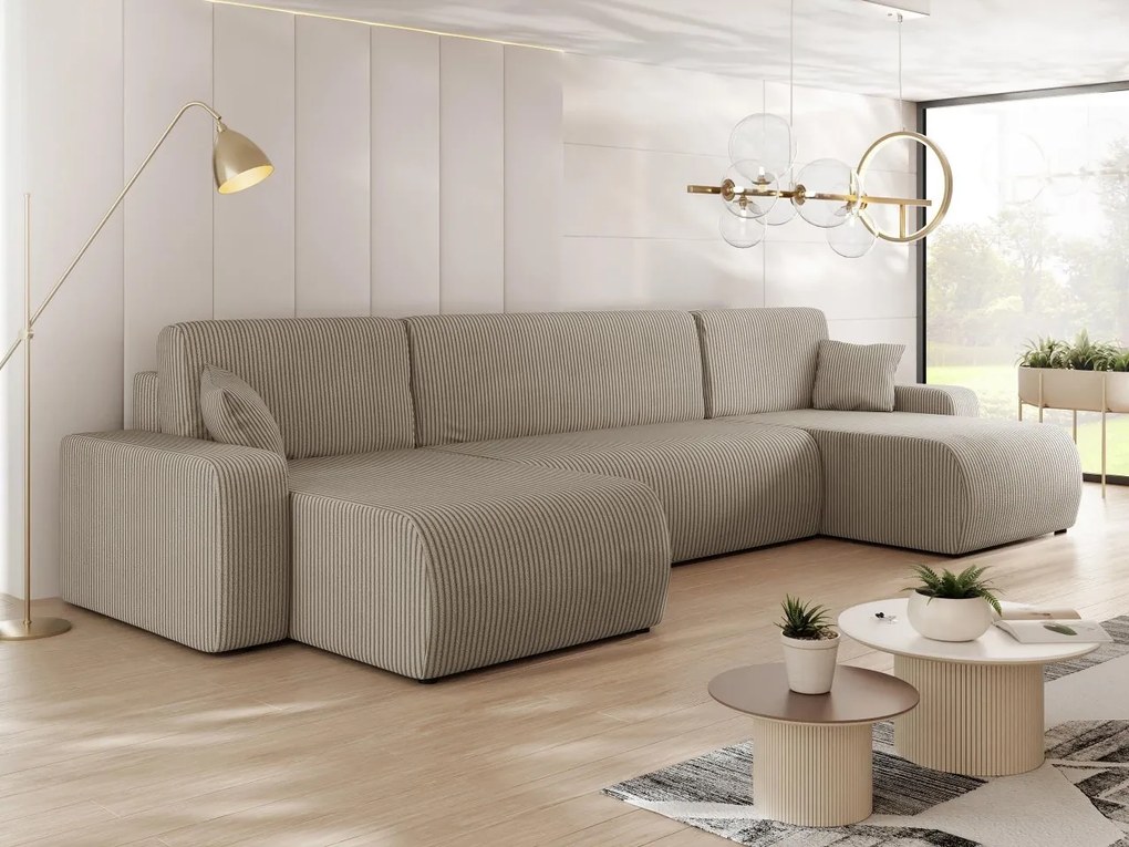 Colțar în formă de U Euston U S (Bej + Negru) (cu sp. depozitare). Promo -17%. 1104897