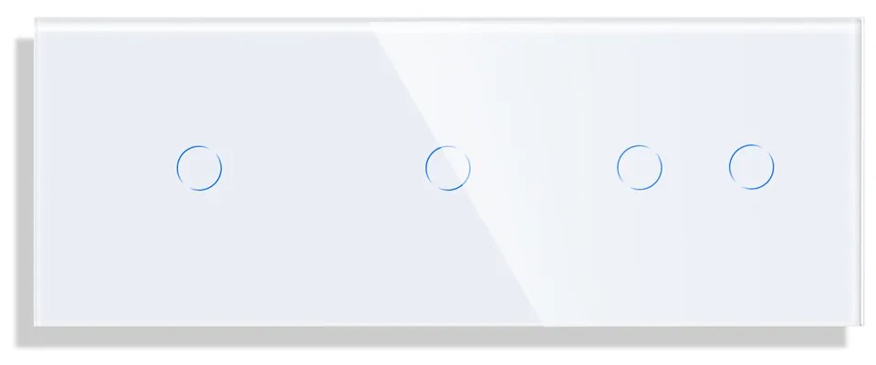 Panou Intrerupator Simplu + Simplu + Dublu cu Touch din Sticla LUXION
