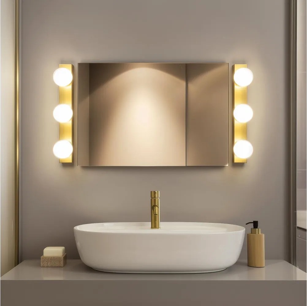 BRILAGI - SET 2x aplice LED pentru baie HOLLYWOOD 3xLED/3W/230V 39 cm IP44 auriu