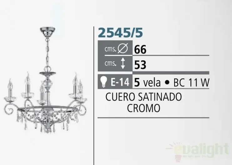 Lustra de LUX cristal Asfour fabricat manual diam.66cm Irina 2545/5 Bejorama
