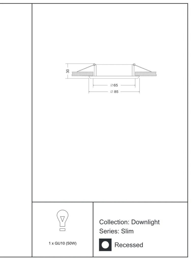 Spot incastrabil de tavan/plafon Slim MYDL027-2-01W
