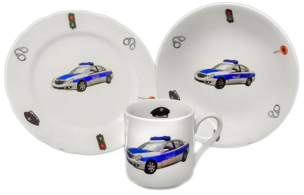 Thun Set de masă pentru copii din 3 piese Poliție