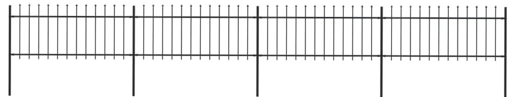vidaXL Gard de grădină cu vârf tip suliță din oțel 714,5x80 cm, negru