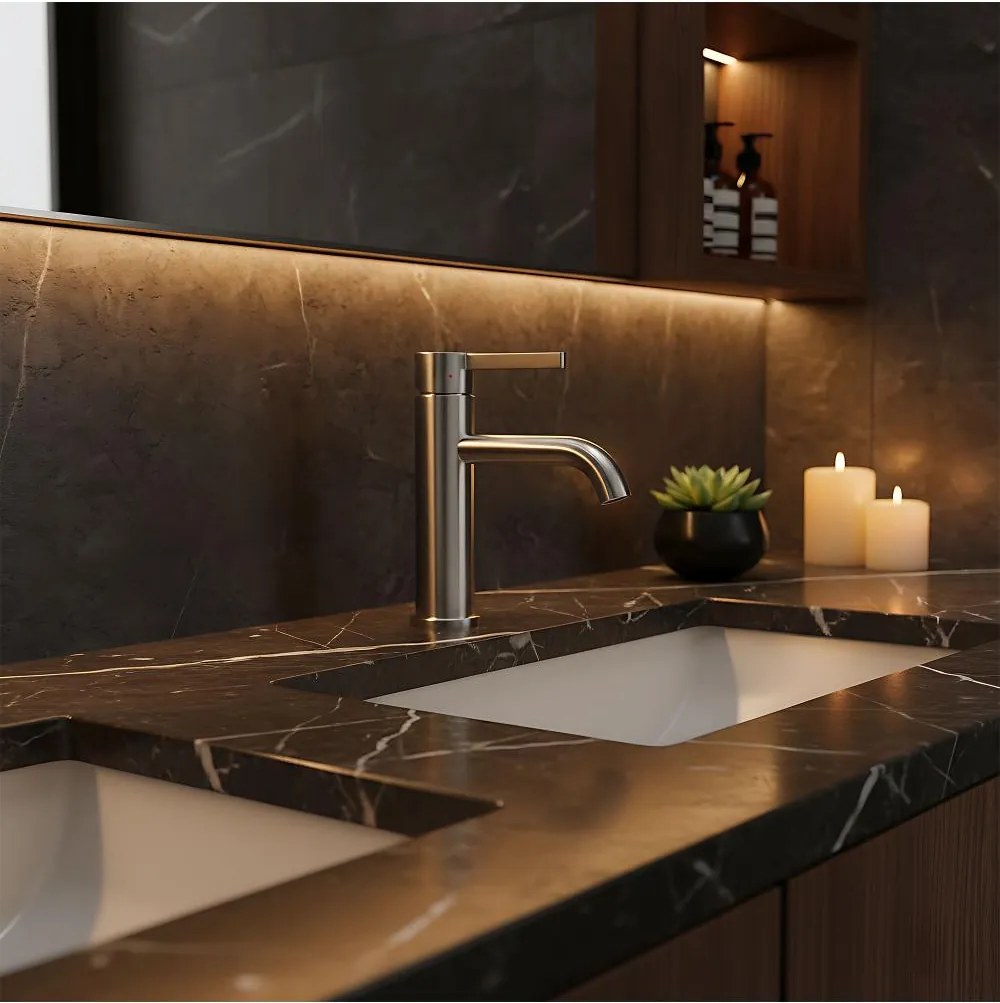 Baterie lavoar Rea Foster crom periat