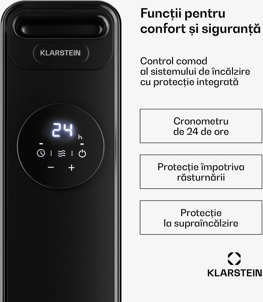 Klarstein Radiator cu ulei Thermaxx | 2500 W | 25 m² | 3 moduri | 7–35 °C | 44 cm x 64 cm