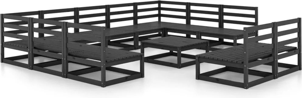 vidaXL Set mobilier de grădină, 12 piese, lemn masiv de pin