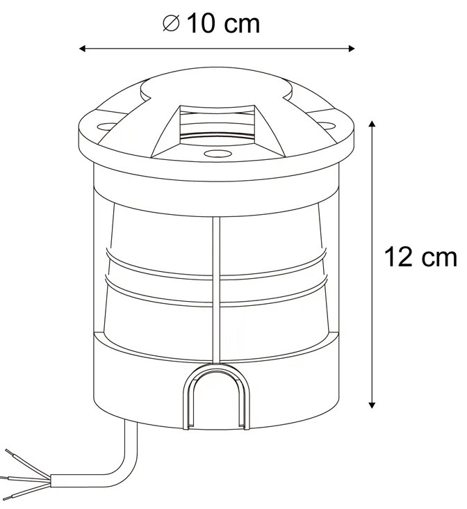 Spot modern de sol negru GU10 50mm Efect de 4 lumini IP65 - Cellar