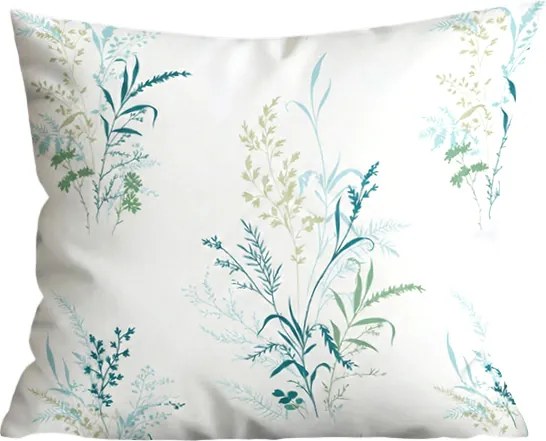 Fata de perna din microflanel VERDELLE 40x50 cm, alb-verde