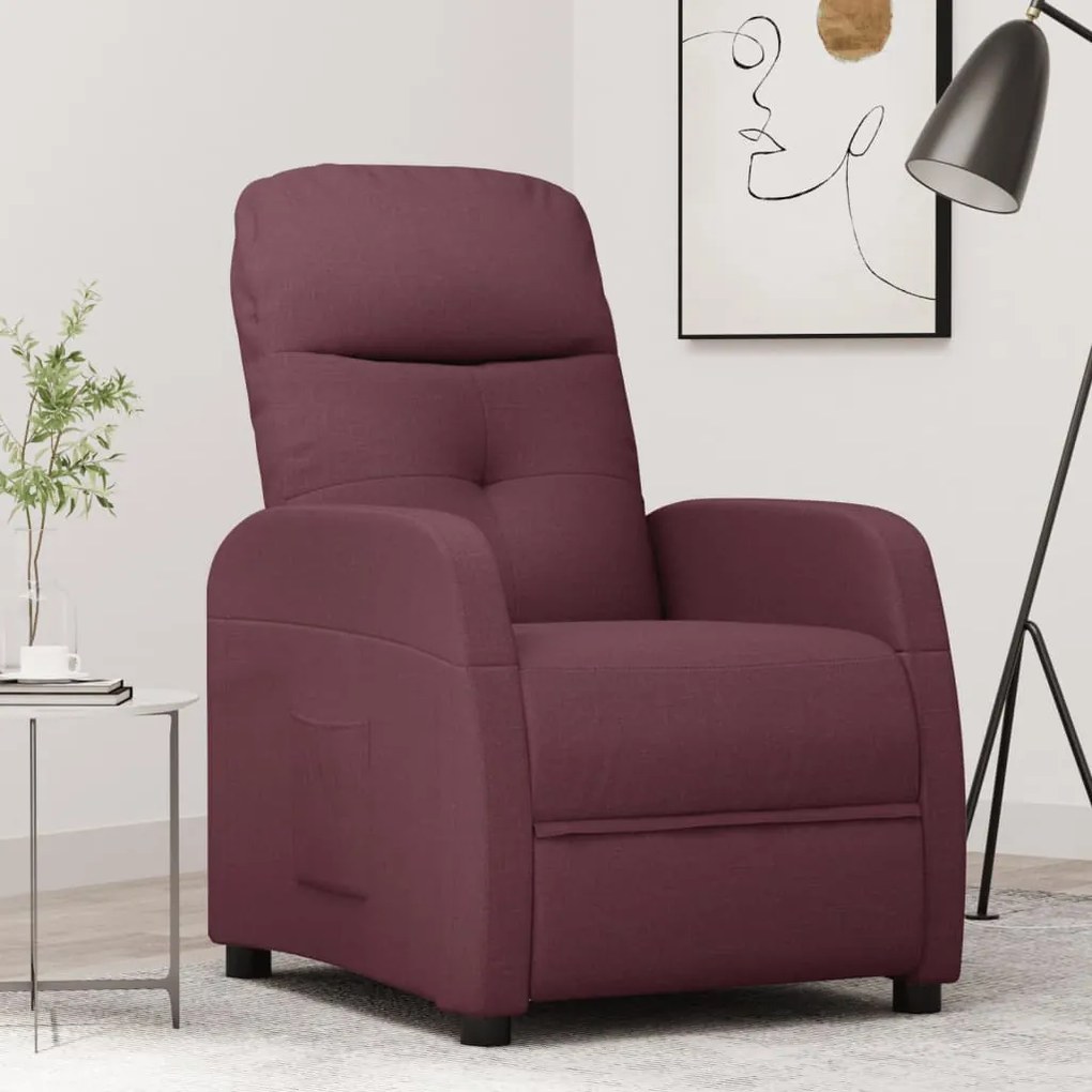 289823 vidaXL Fotoliu rabatabil, violet, material textil