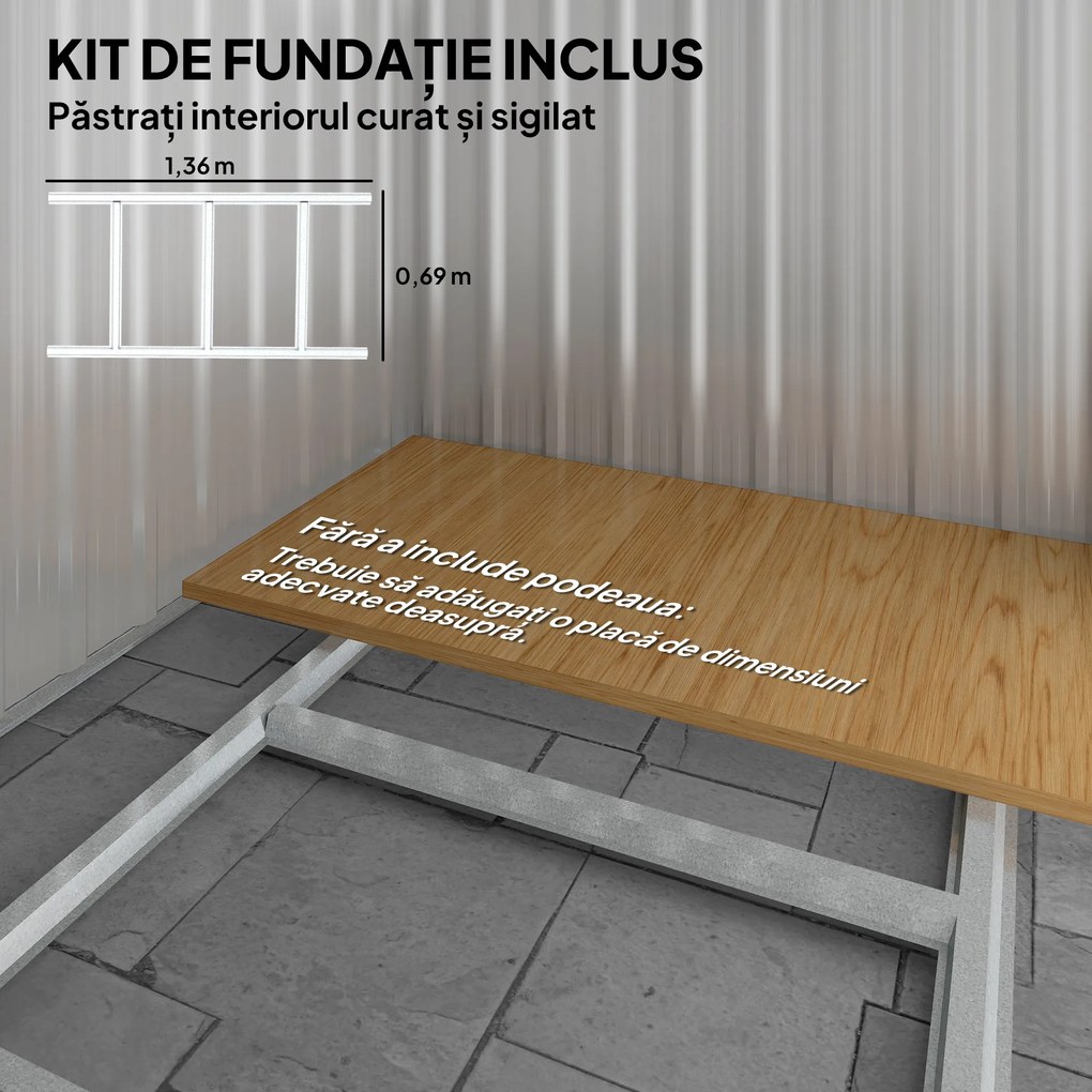 Outsunny Căsuță de Grădină cu Acoperiș Înclinat, 152x132x188 cm, Verde | Aosom Romania