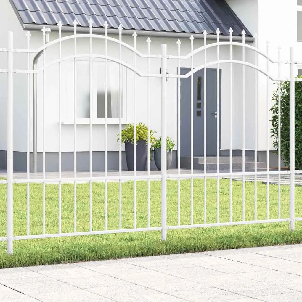 vidaXL Gard de Grădină Alb 190 cm Oțel vopsit în pulbere
