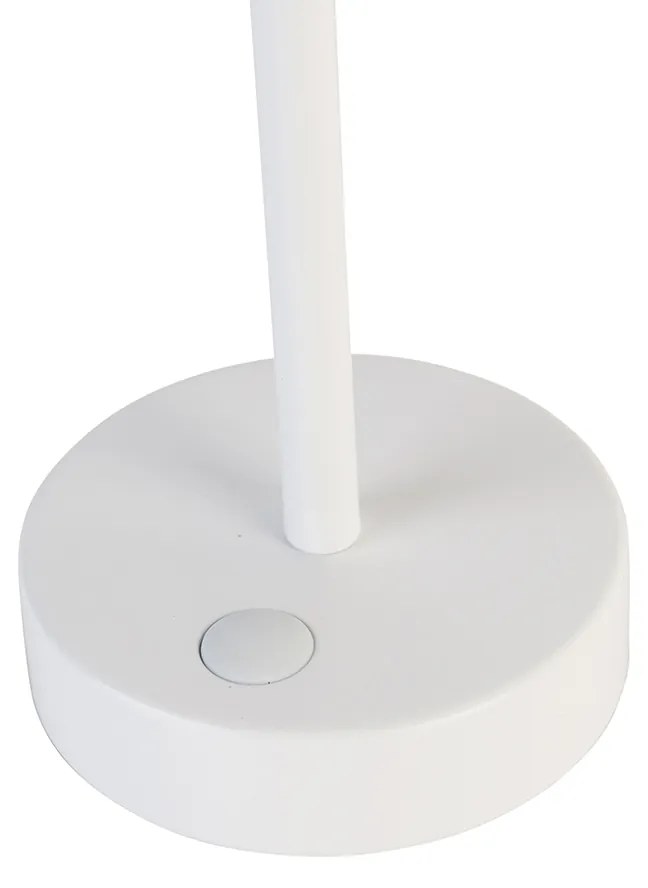 Lampă de masă albă cu LED reîncărcabil cu dimmer tactil - Renata