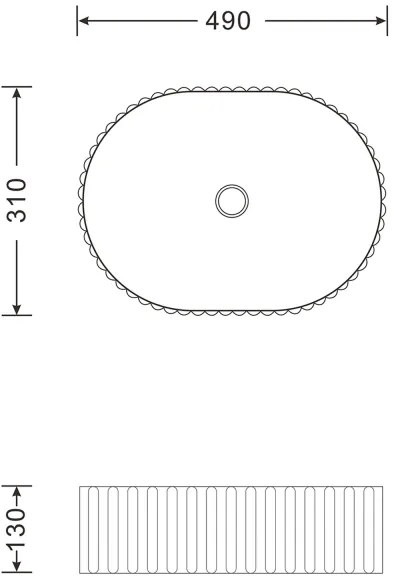 Sapho - Lavoar pentru blat PICOBELLO 49 x 31 cm, ceramică albă