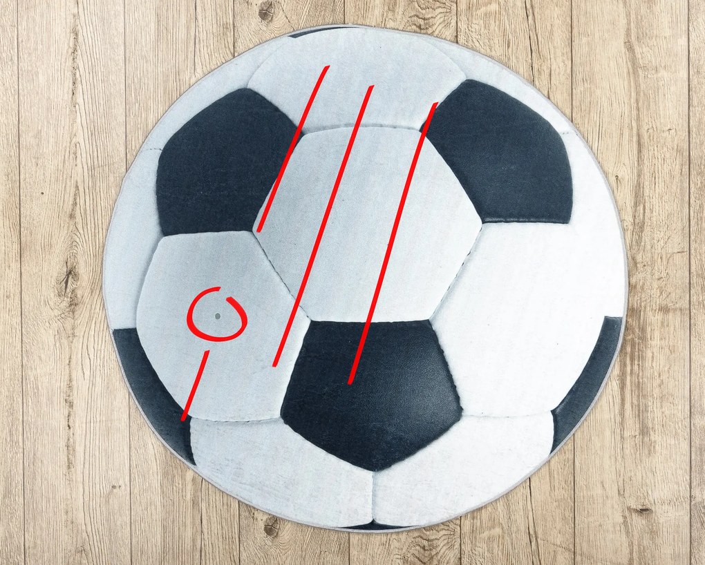 BAMBINO 2139 cerc covor lavabil - Fotbal pentru copii anti-alunecare - negru / alb - SECUNDAR-COTATI PRODUSUL