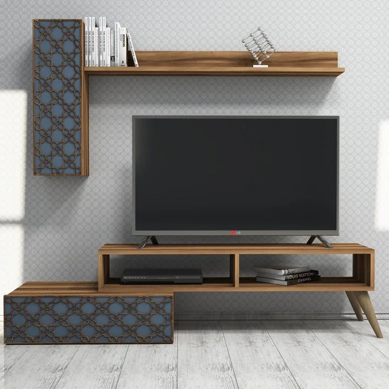 Comoda TV Planet - Walnut, Chalcedony