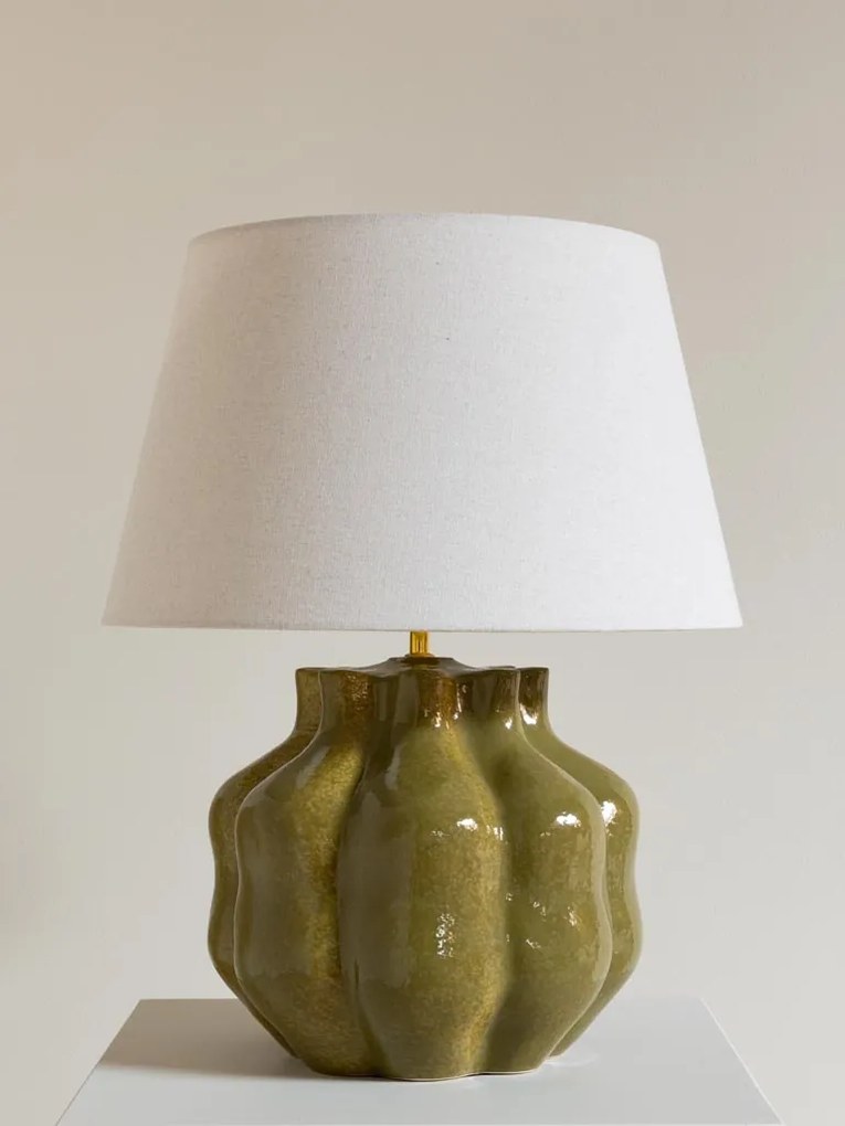 Lampa de masa, cu abajur din in si bumbac, Fleury