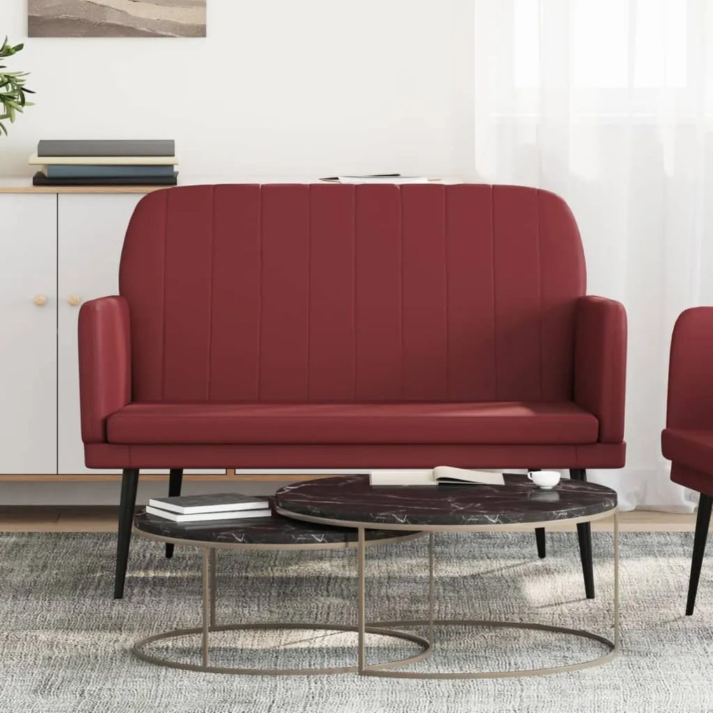 351402 vidaXL Bancă, roșu vin, 107x80x81 cm, piele ecologică