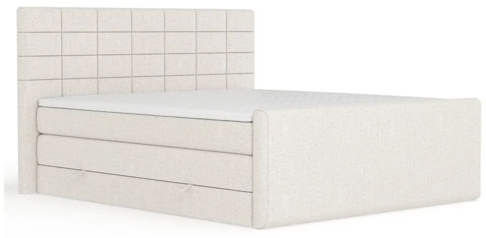 Pat boxspring bej cu spațiu de depozitare 180x200 cm Ava – Maison de Rêve