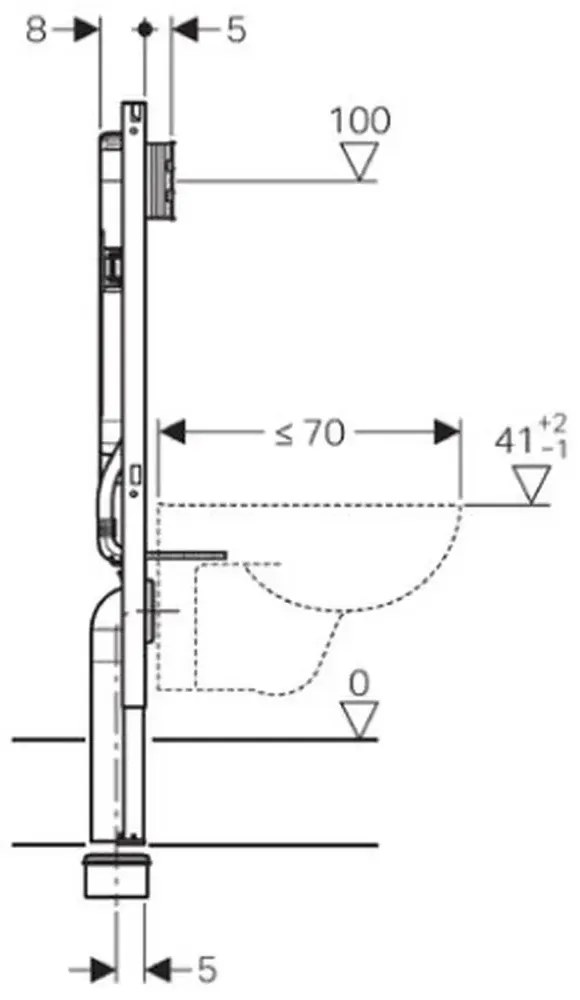Cadru wc suspendat 8 cm Duofix cu rezervor wc incastrat Geberit Sigma