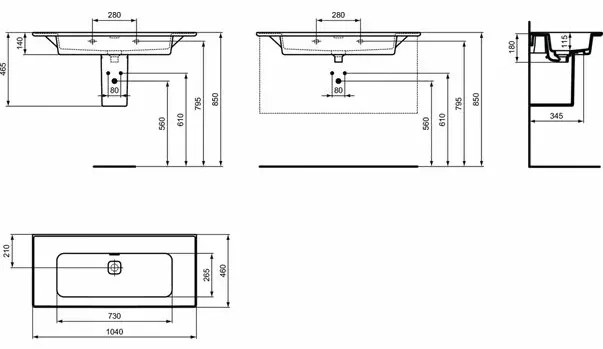 Lavoar pe mobilier Ideal Standard Strada II 104 cm