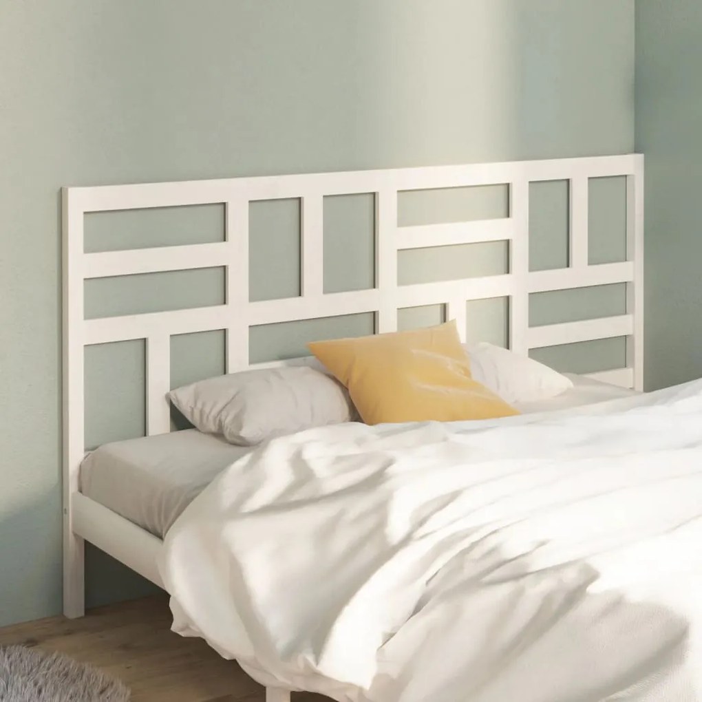 vidaXL Tăblie de pat, alb, 206x4x104 cm, lemn masiv de pin