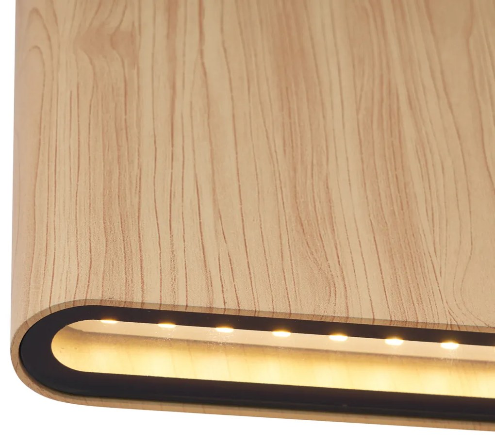 Lampă scandinavă de perete pentru exterior cu imprimeu de lemn 17,5 cm, inclusiv LED IP65 - Batt
