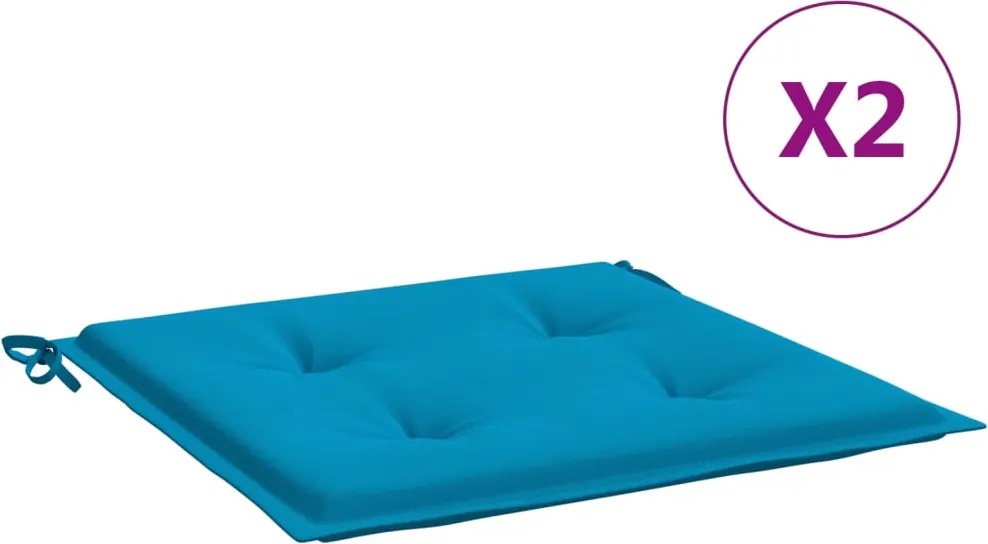 vidaXL Perne scaune grădină 2 buc. albastru 50x50x4 cm țesătură Oxford