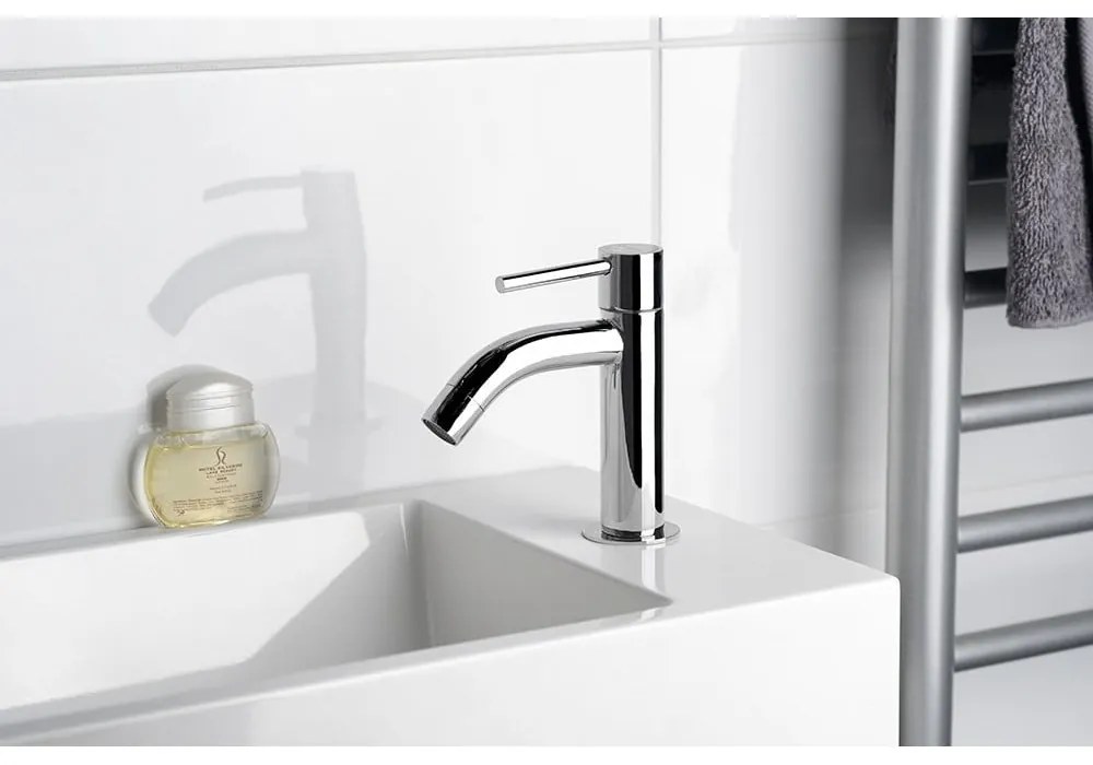Baterie argintiu-lucios pentru chiuvetă Small – Sapho
