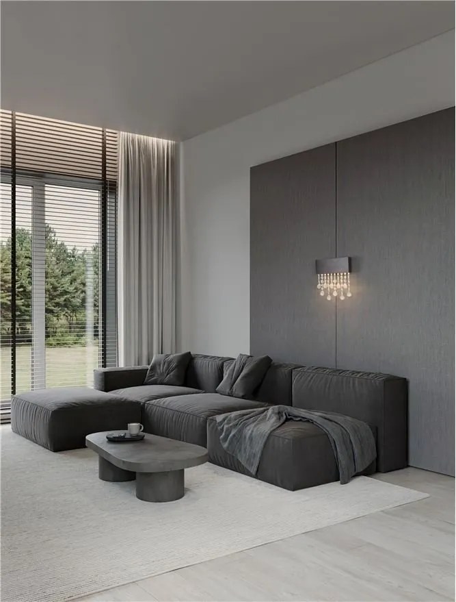 Aplica LED de perete stil elegant CRISTA titan