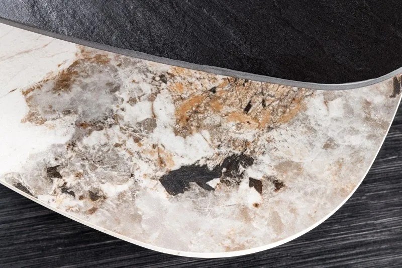 Masuta de cafea moderna cu doua blaturi rotative din ceramica Movement 160cm