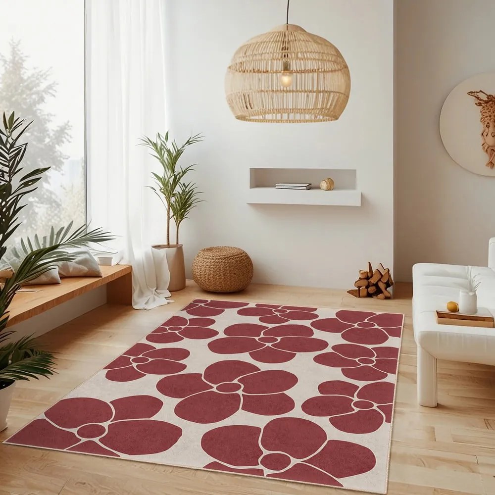 Covor tip traversă roșu lavabil 60x230 cm Red Meadow – Mila Home