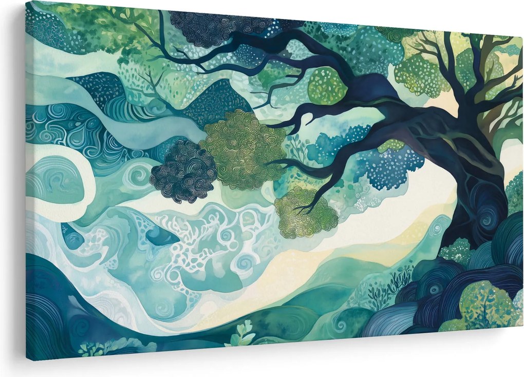 Tablou – Coroană verde a arborelui vieții (90x60 cm)
