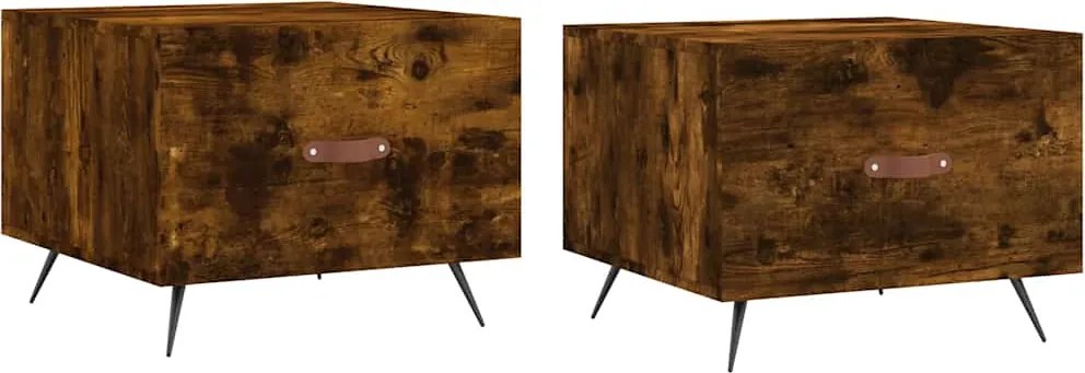 vidaXL Măsuțe de cafea 2 buc. stejar fumuriu 50x50x40 cm lemn compozit