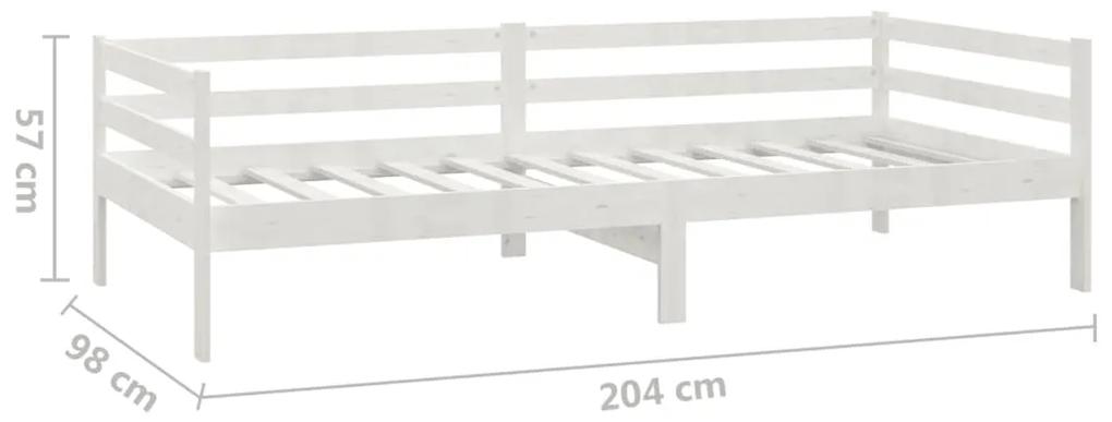 Pat de zi cu sertare, alb,90x200 cm,lemn masiv de pin Alb