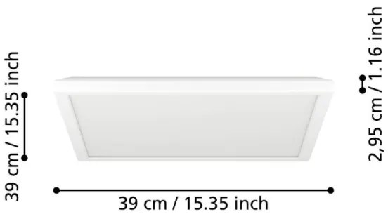 Plafonieră LED dimabilă de exterior Eglo 901461 ROVITO-R 17,6W/230V 39x39 cm IP44 alb + telecomandă