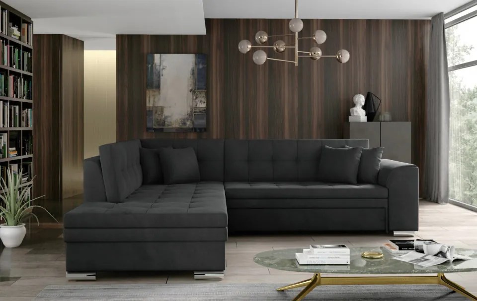 Coltar tapitat, extensibil, 260x80x205 cm, Pieretta L02, Eltap (Culoare: Roz / Matt Velvet 63)