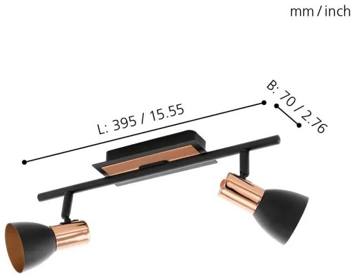 Eglo 94585 - LED Lampa spot BARNHAM 2xGU10/3,3W/230V