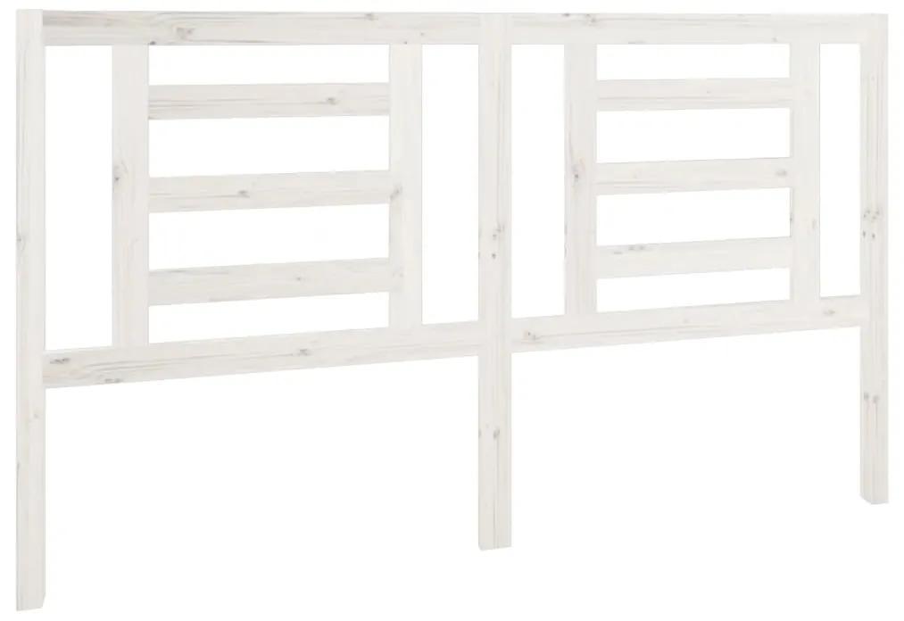 818831 vidaXL Tăblie de pat, alb, 166x4x100 cm, lemn masiv de pin