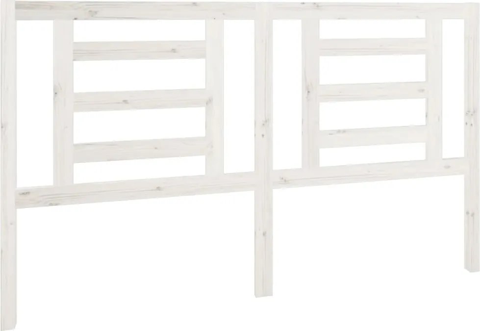 vidaXL Tăblie de pat, alb, 166x4x100 cm, lemn masiv de pin
